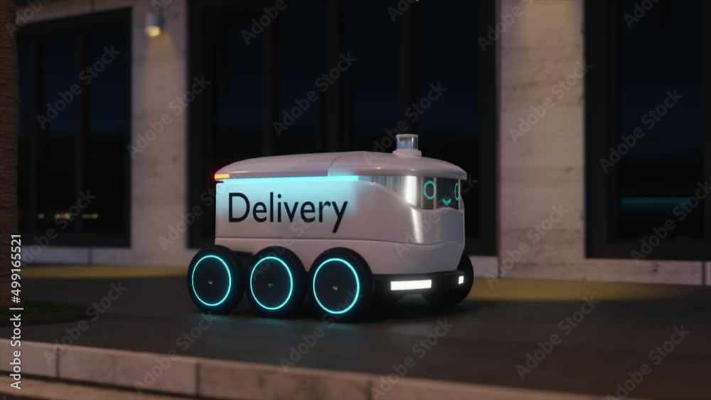 Automated Delivery Robot With Self Driving Technology And Display With ...