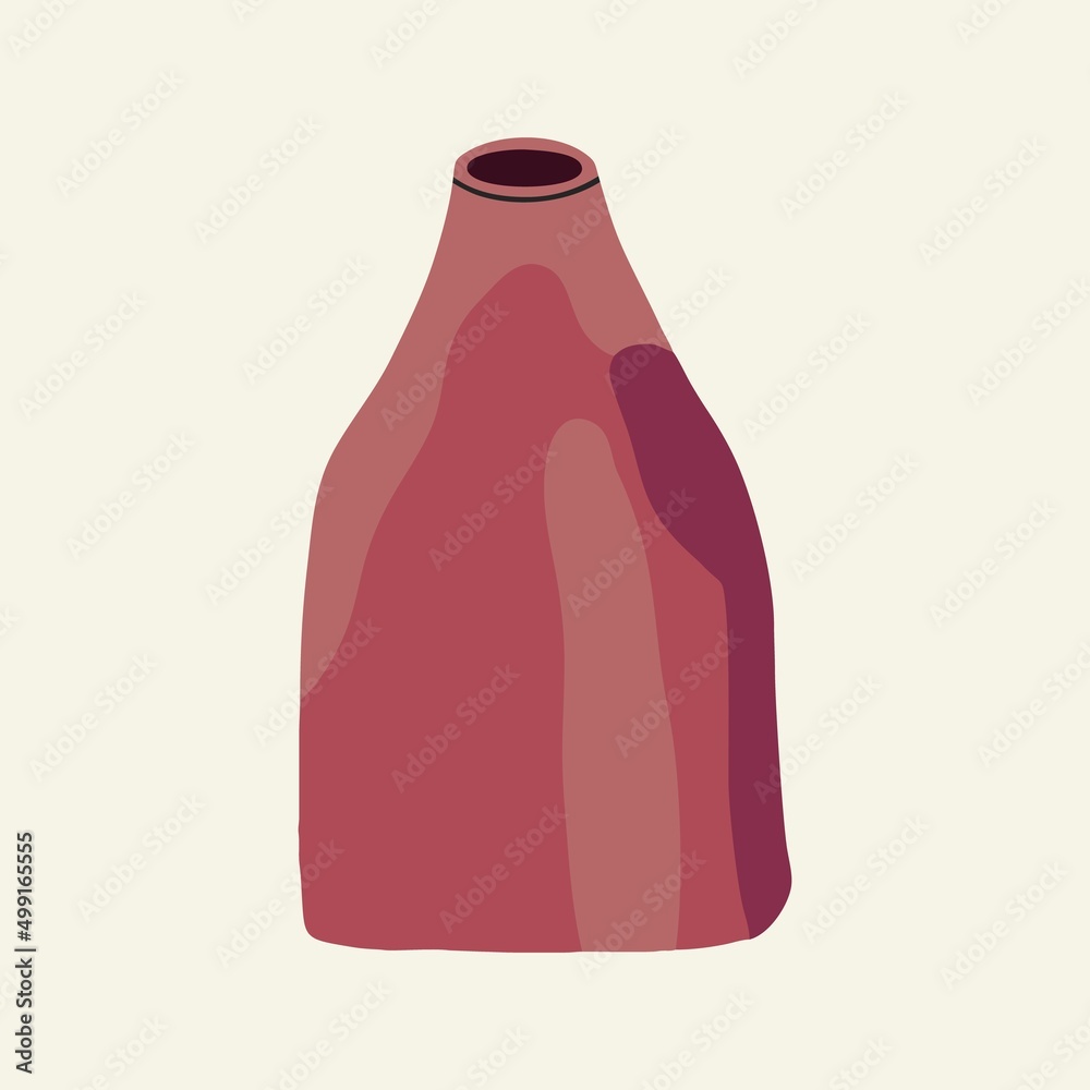Ceramic vase with abstract watercolor pattern. Flat design, cartoon drawing, vector illustration. Ceramic vase with abstract watercolor pattern. Flat design, cartoon drawing, vector illustration.