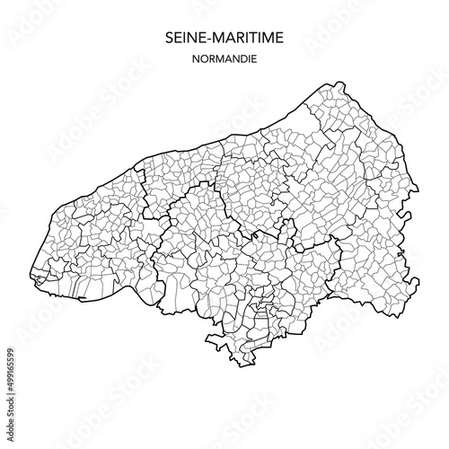 Εκτύπωση καμβά Vector Map of the Geopolitical Subdivisions of the Département De La Seine-Marit