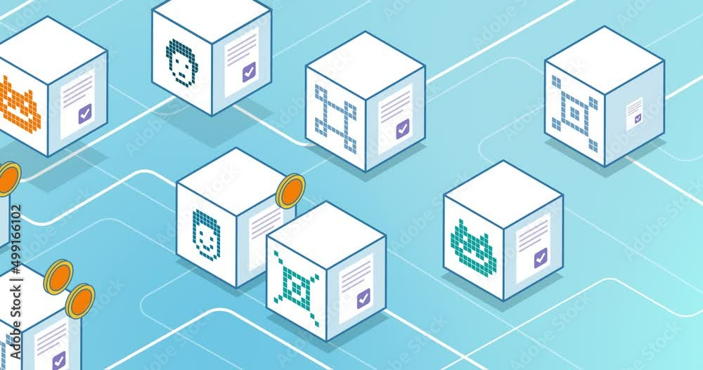 NFT cryptoart and code on virtual blocks NFT cryptoart and code on virtual blocks