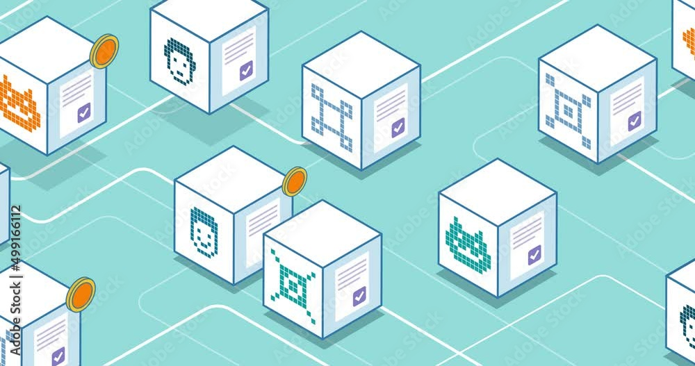 NFT cryptoart and code on virtual blocks