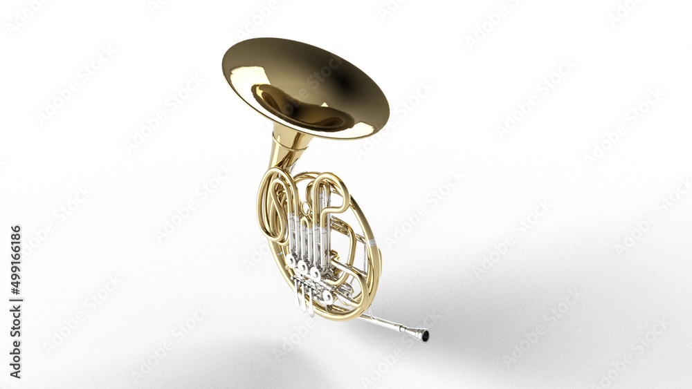 French Horn CG Rendering Image ホルン フレンチ ホルン	
