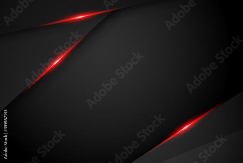 Fototapeta abstract metallic red black frame layout design tech innovation concept backgrou