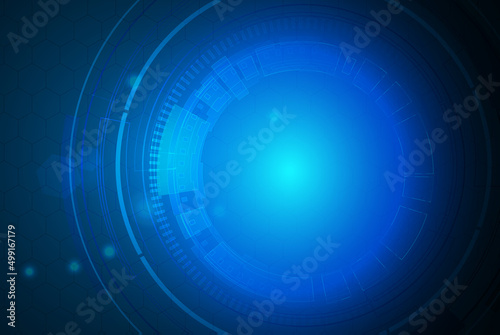 Vector illustration white gear wheel on circuit board, Hi-tech digital technology and engineering, digital telecoms technology concept, Abstract futuristic- technology on blue color background
