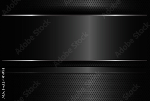 abstract metallic blue black frame layout modern tech design template background. Black metallic background with blue shiny - Vector. 