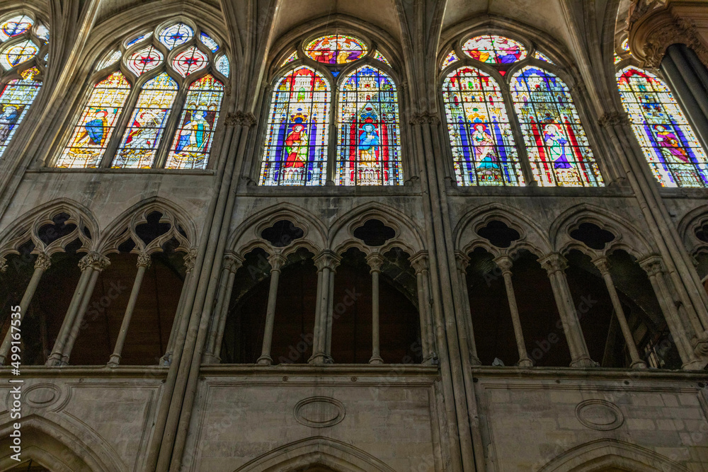 Stained glass windows at Saint Severin Church in France