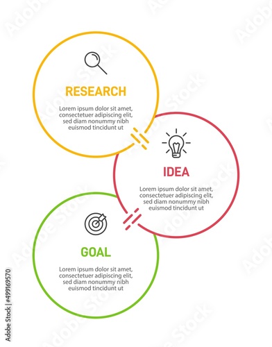 Vertical infographic design with icons and 3 options or steps. Thin line. Infographics business concept. Can be used for info graphics, flow charts, presentations, mobile web sites, printed materials.