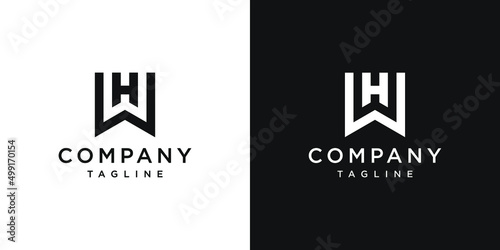 Creative Letter WH Monogram Logo Design Icon Template White and Black Background