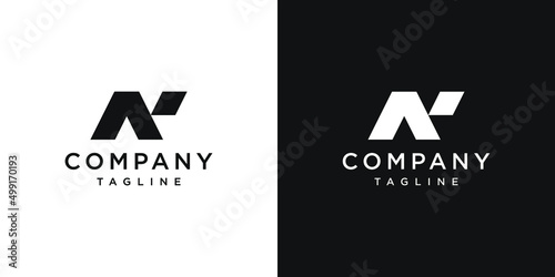 Creative Letter NA Monogram Logo Design Icon Template White and Black Background