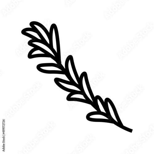 rosemary branch line icon vector. rosemary branch sign. isolated contour symbol black illustration