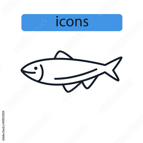 fish icons symbol vector elements for infographic web