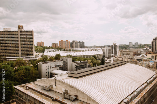 Panoramic view of Kyiv houses in Ukraine 