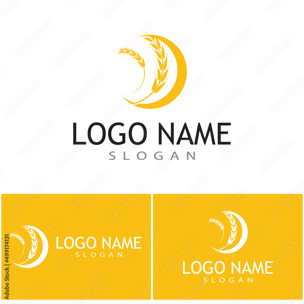Fototapeta premium Agriculture wheat vector icon design