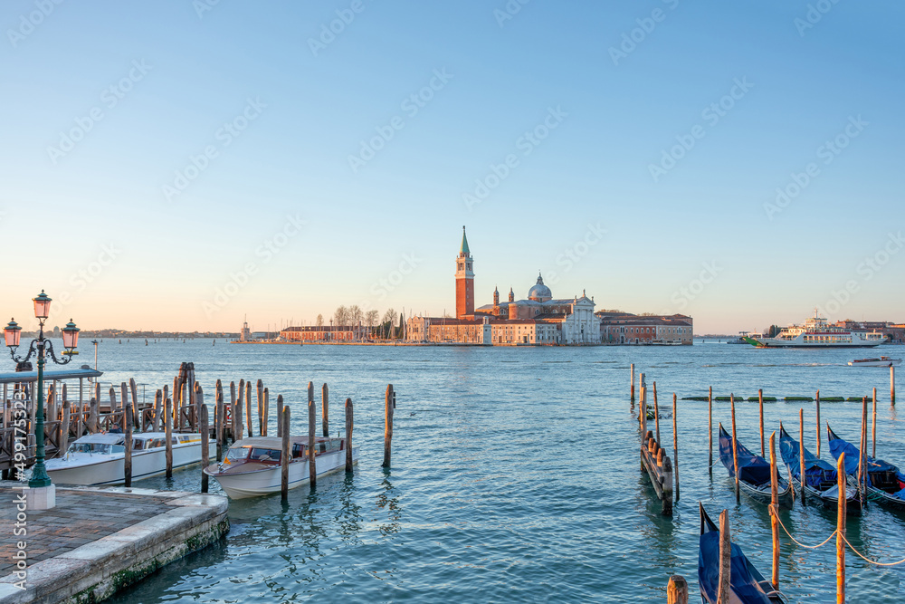Italy, Venice Cathedral, on the island of San Giorgio Maggiore, panoramic shot