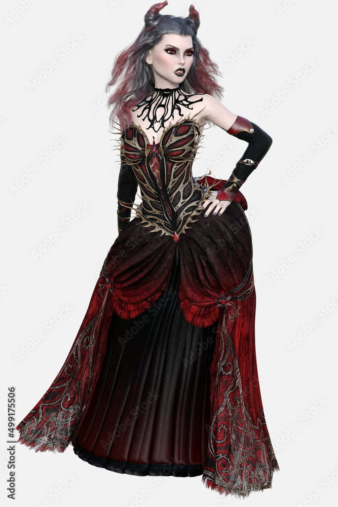 Full body image of Lena, vampire, queen of the undead - a 3D ...