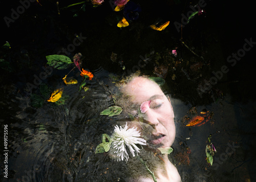 woman submerged in a pond V