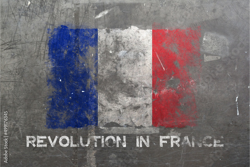 Fototapeta Revolution in France, Background of the flag of France