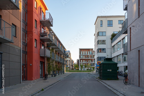 Europe urban street city Malmo Sweden modern residential architecture 