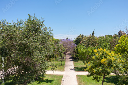 Valencia Turia park garden in Spain city 