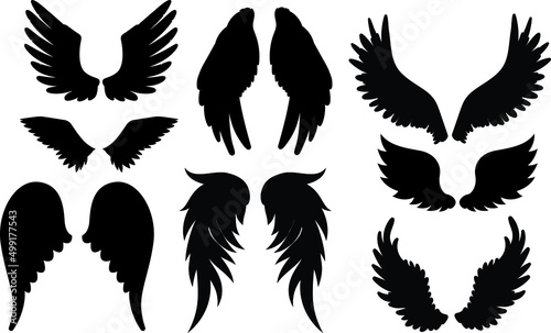 Angel Wings Silhouettes Angel Wings SVG EPS PNG