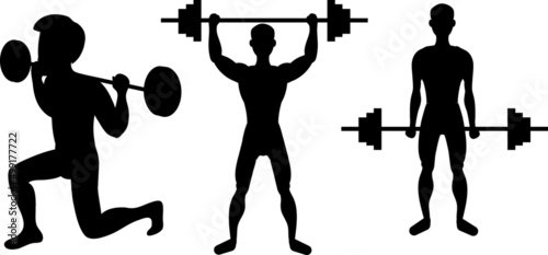 Gym Workout Silhouettes Gym Workout SVG EPS PNG