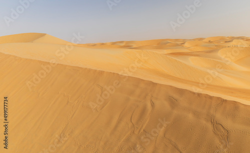 Dunes and colored sands of the Rub al-Khali desert