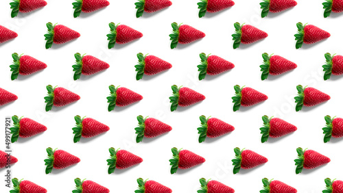 Cover ripe strawberries white background