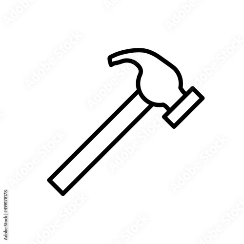 Młotek, narzędzie, budowa, rzemiosło, ikona wektorowa.