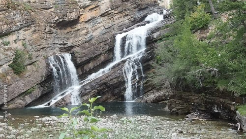 Cameron Falls at the town center of Waterton Lake National Park