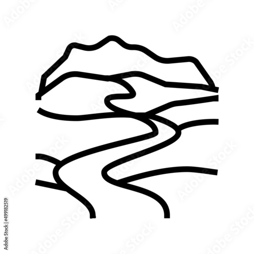 source of river line icon vector. source of river sign. isolated contour symbol black illustration
