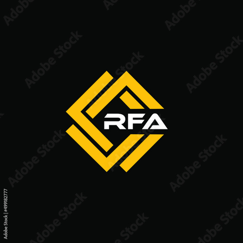 RFA 3 letter design for logo and icon.vector illustration with black ground.RFA monogram logo. photo