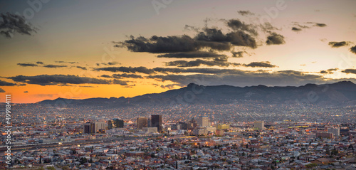 El Paso , Texas skyline at dusk photo