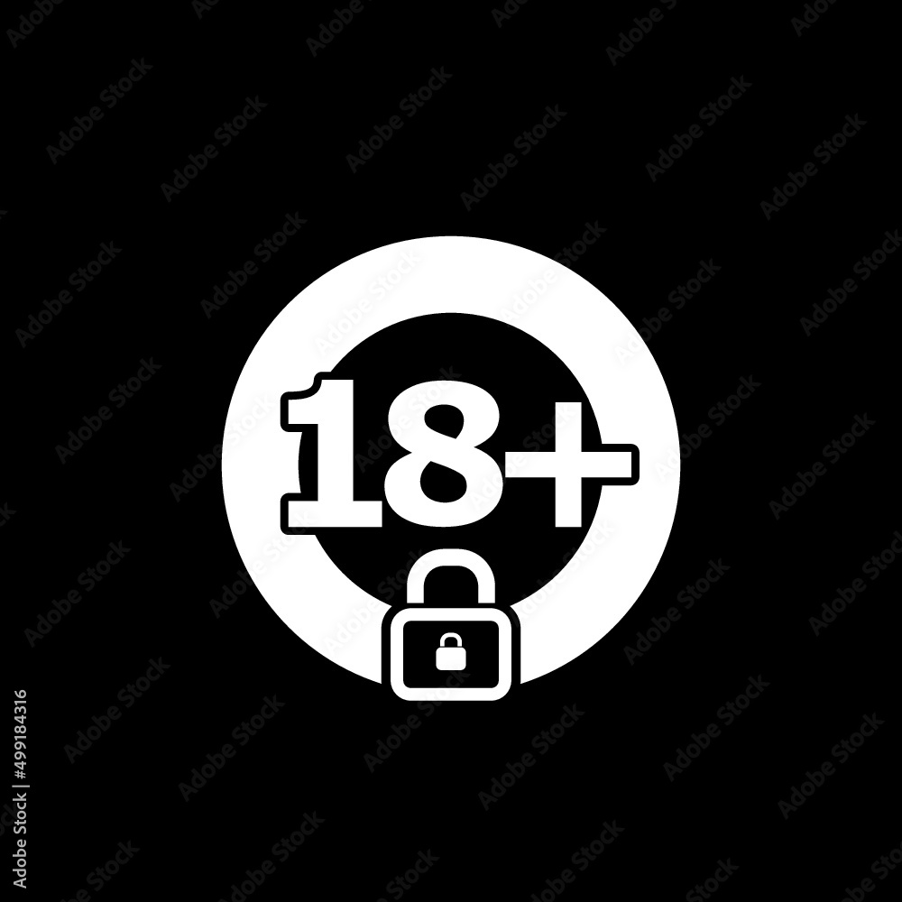 18 age restriction sign isolated on dark background 18 age restriction sign isolated on dark background