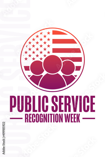 Public Service Recognition Week. Holiday concept. Template for background, banner, card, poster with text inscription. Vector EPS10 illustration.