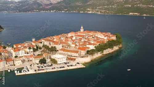 aerial view of the city Korcula in Croatia