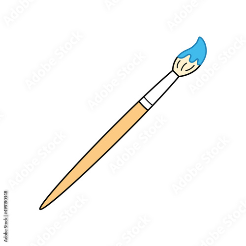 Blue artist paintbrush isolated vector