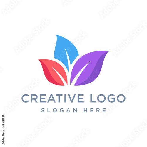 Vector graphic of beautiful leaf logo design template