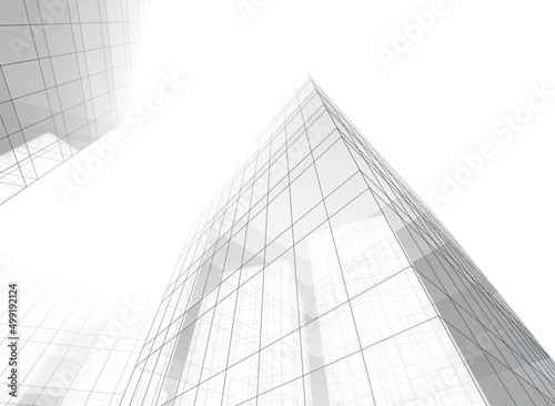 architecture building 3d illustration 3d rendering