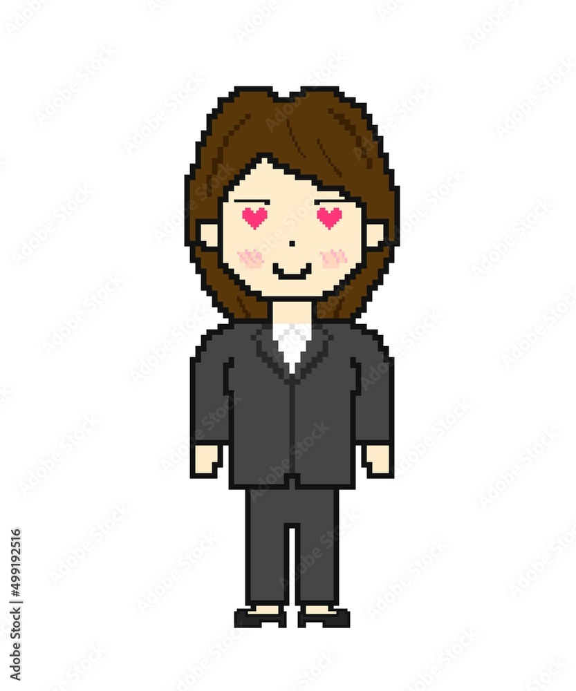 Working women in love with pixel art Working women in love with pixel art