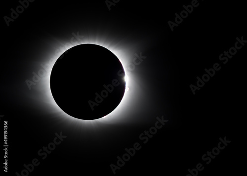 Canvas Solar Eclipse Diamon Ring and Solar Flares