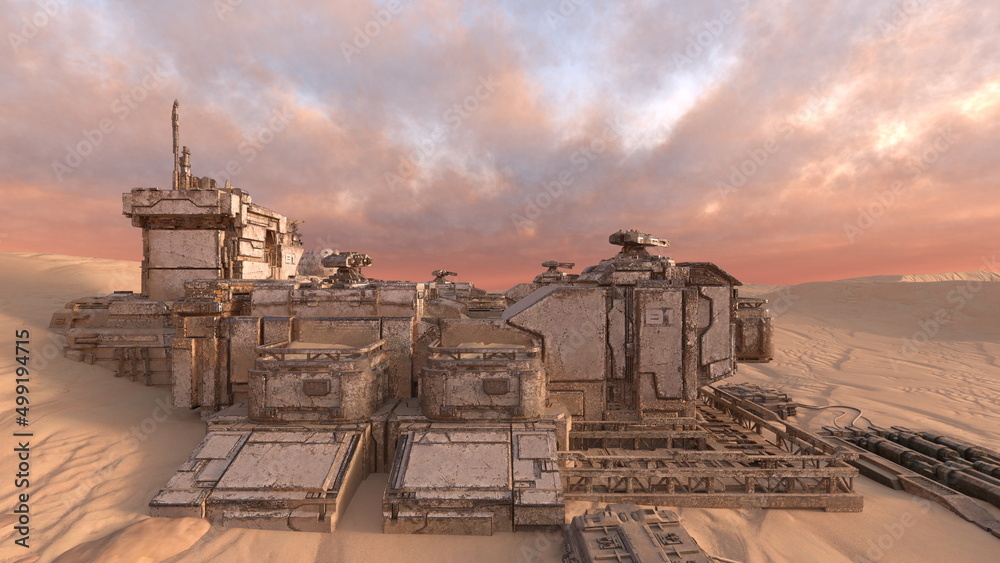 Obraz premium 惑星探査基地