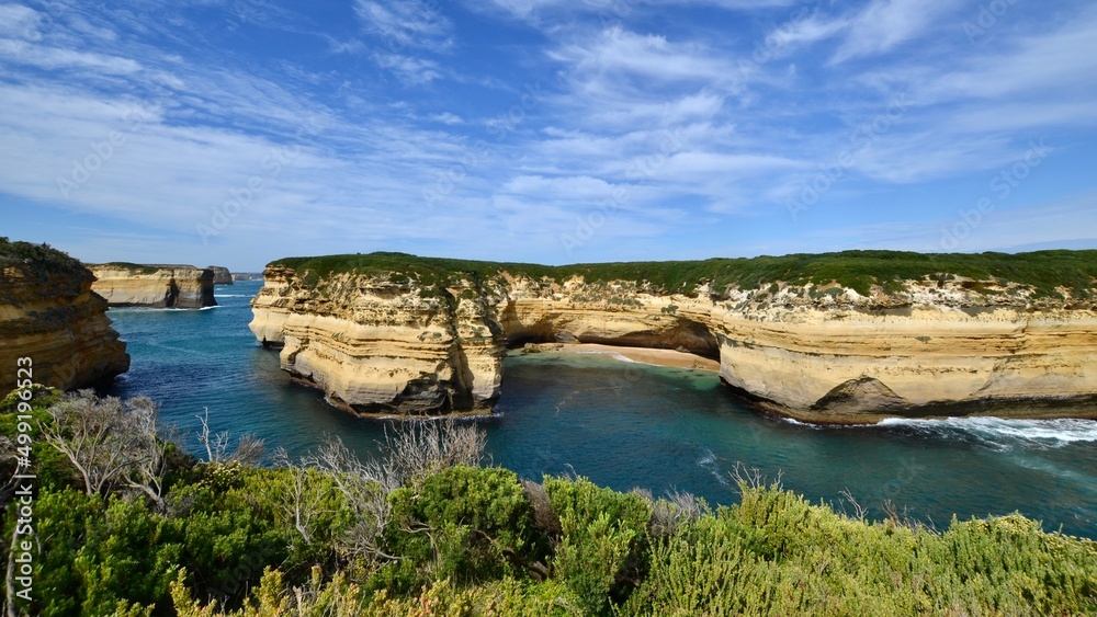 Cliffs and ocean on Australia's Great Ocean Road in Victoria