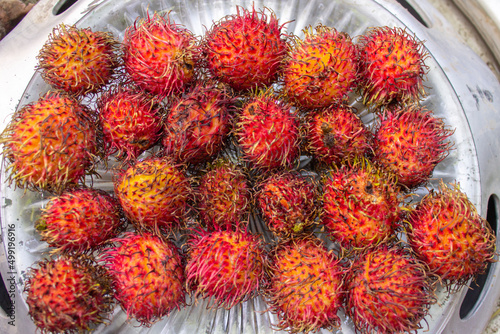 litchi, fruta tropical exótica.