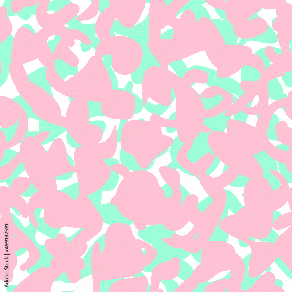 Abstract seamless pastel geometric pattern by hand