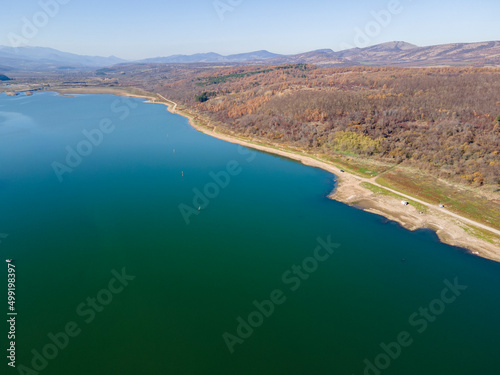 Aerial view of Ogosta Reservoir, Bulgaria