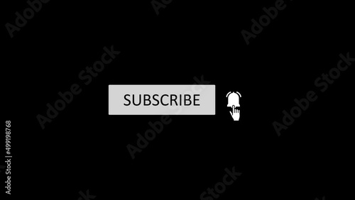 Animation of a Subscribe and Likes and Notification Button for Youtube Loop Background. Youtube Textbox, Callout, Lower Third. Youtube Bell Icon. Subscribe, follow, like and Click the Bell Icon photo