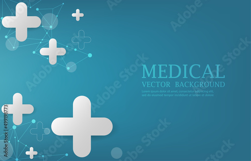 Abstract futuristic cross shape medical vector background