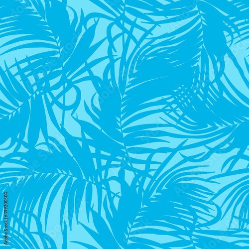 Beautifull tropical leaves branch  seamless pattern design. Tropical leaves  monstera leaf seamless floral pattern background. Trendy brazilian illustration. Spring summer design for fashion  prints
