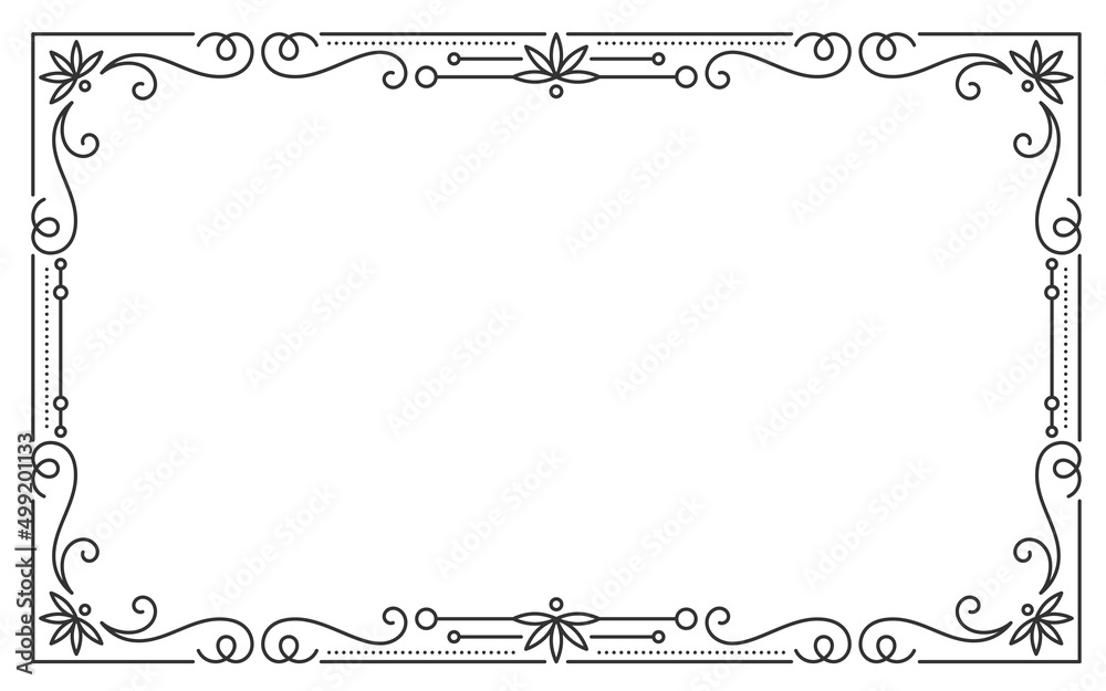 Vintage frame border divider text separator black line . Retro filigree