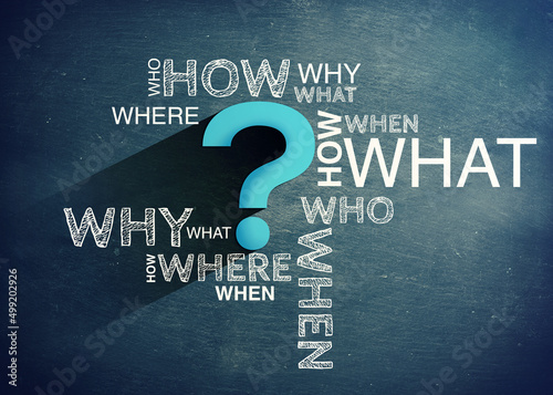 Fotografia, Obraz We all have questions. A graphic illustration of questions.